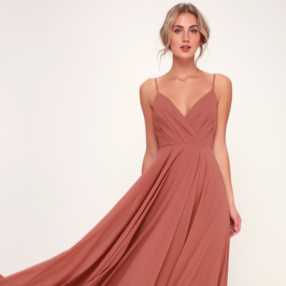 Lulus All About Love Rusty Rose Maxi Dress